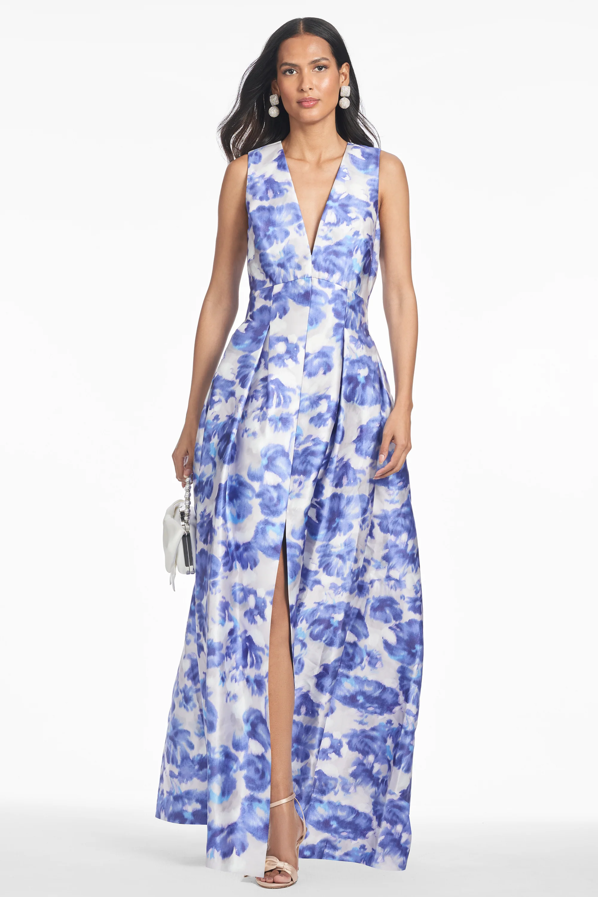 BROOKE GOWN - AZURE WATERCOLOR FLORAL - FINAL SALE - Image 4