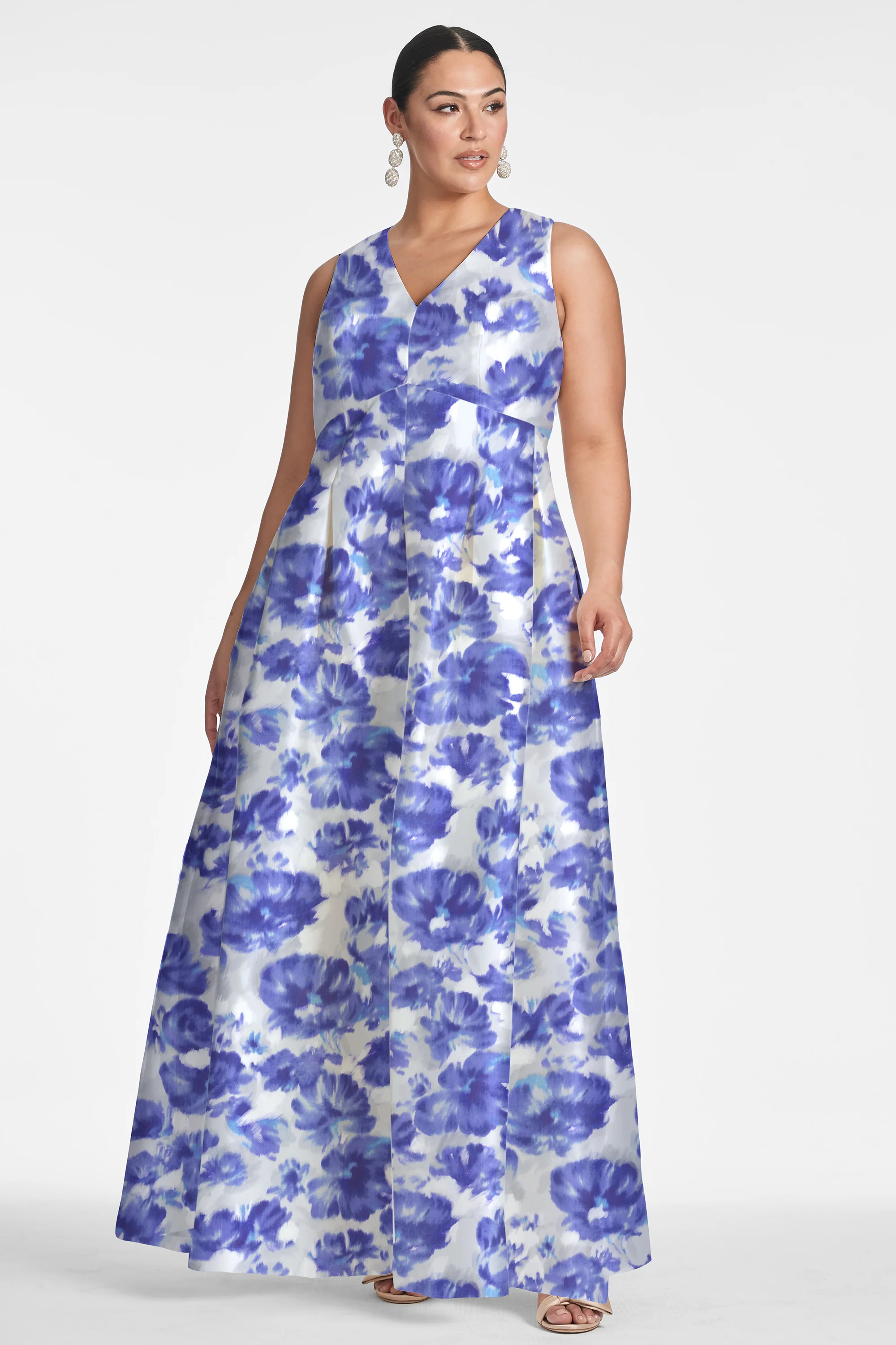 BROOKE GOWN - AZURE WATERCOLOR FLORAL - FINAL SALE - Image 5