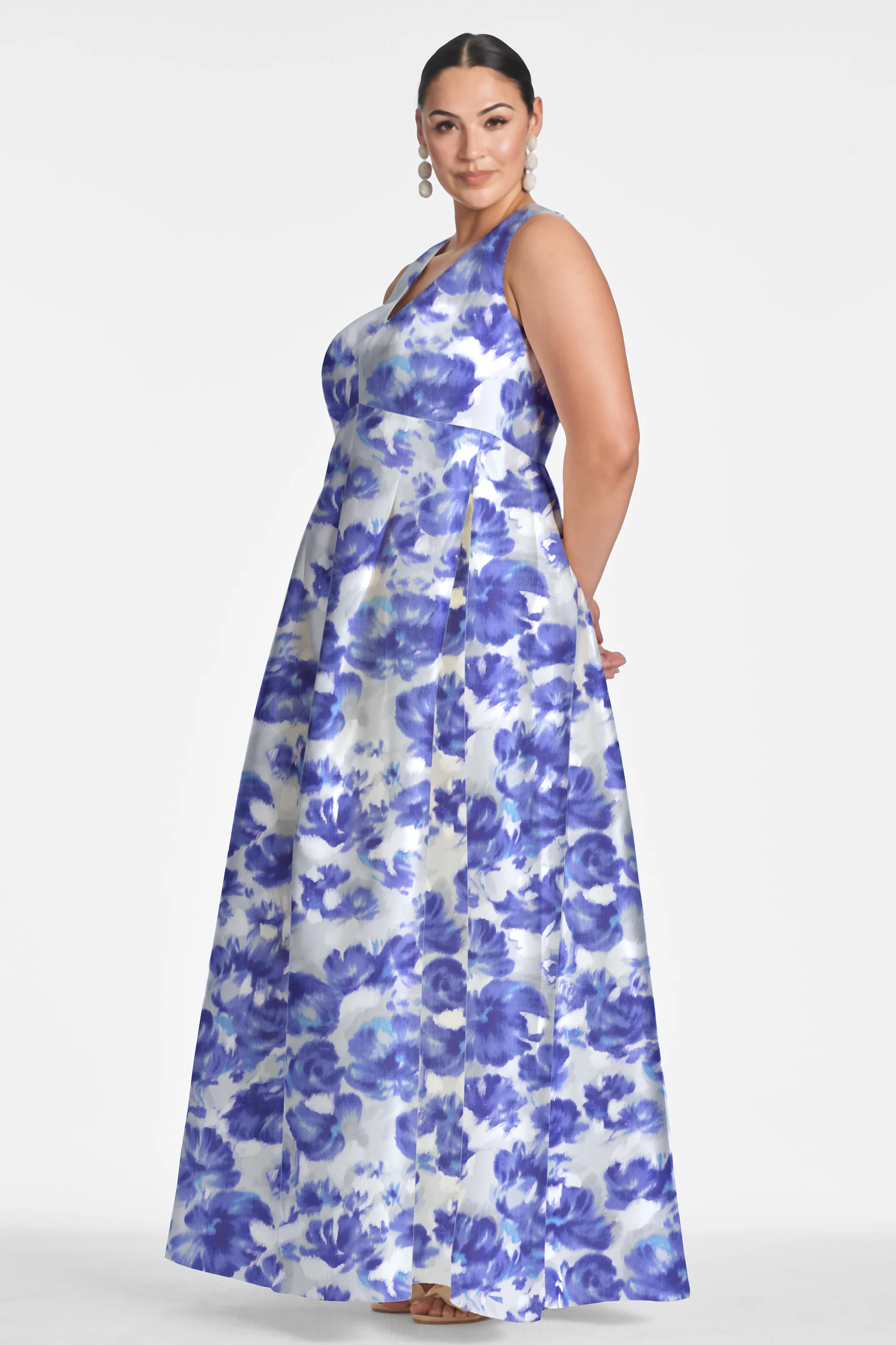 BROOKE GOWN - AZURE WATERCOLOR FLORAL - FINAL SALE - Image 6