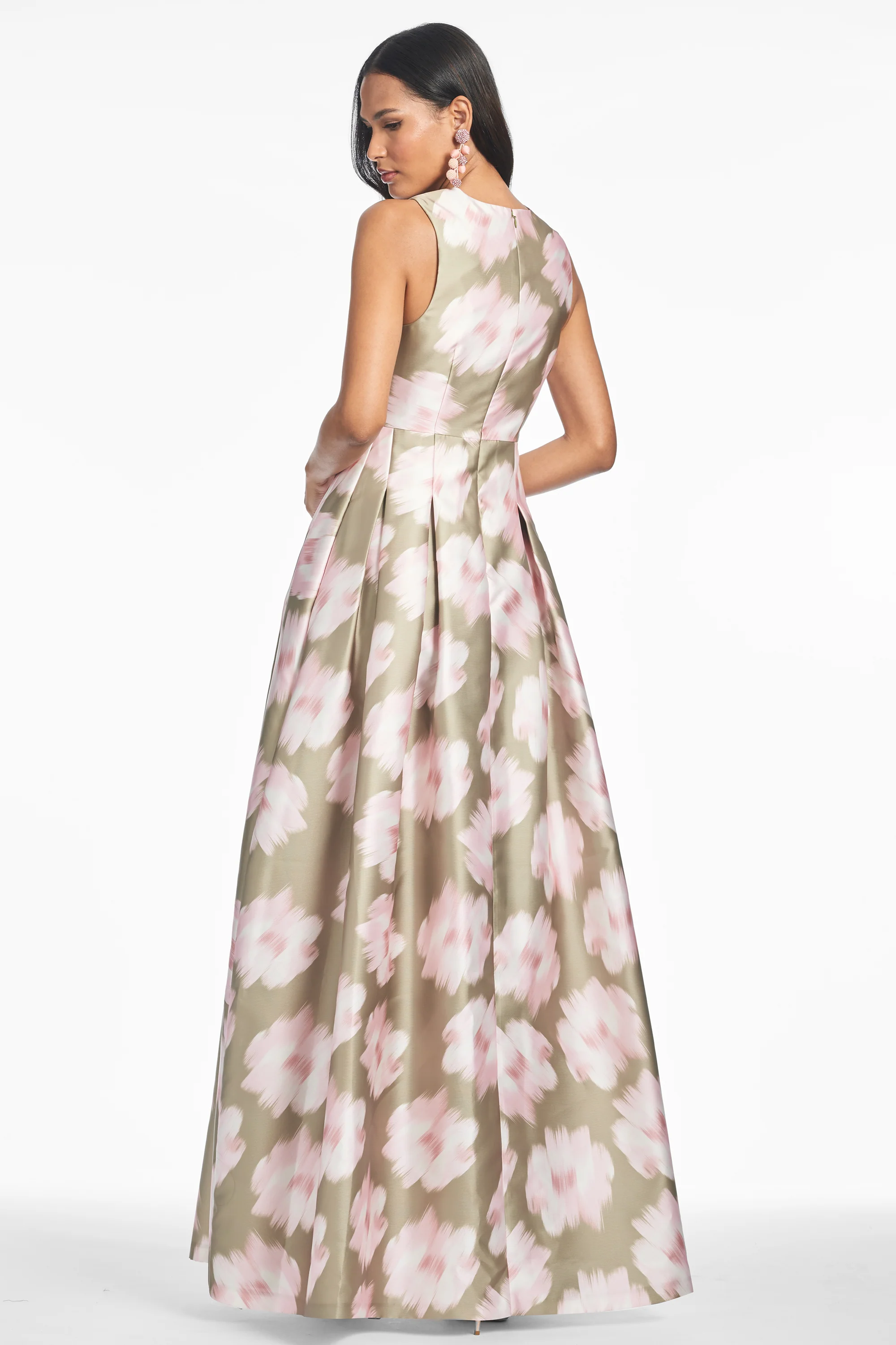 BROOKE GOWN - GREEN IKAT FLORAL - Image 3
