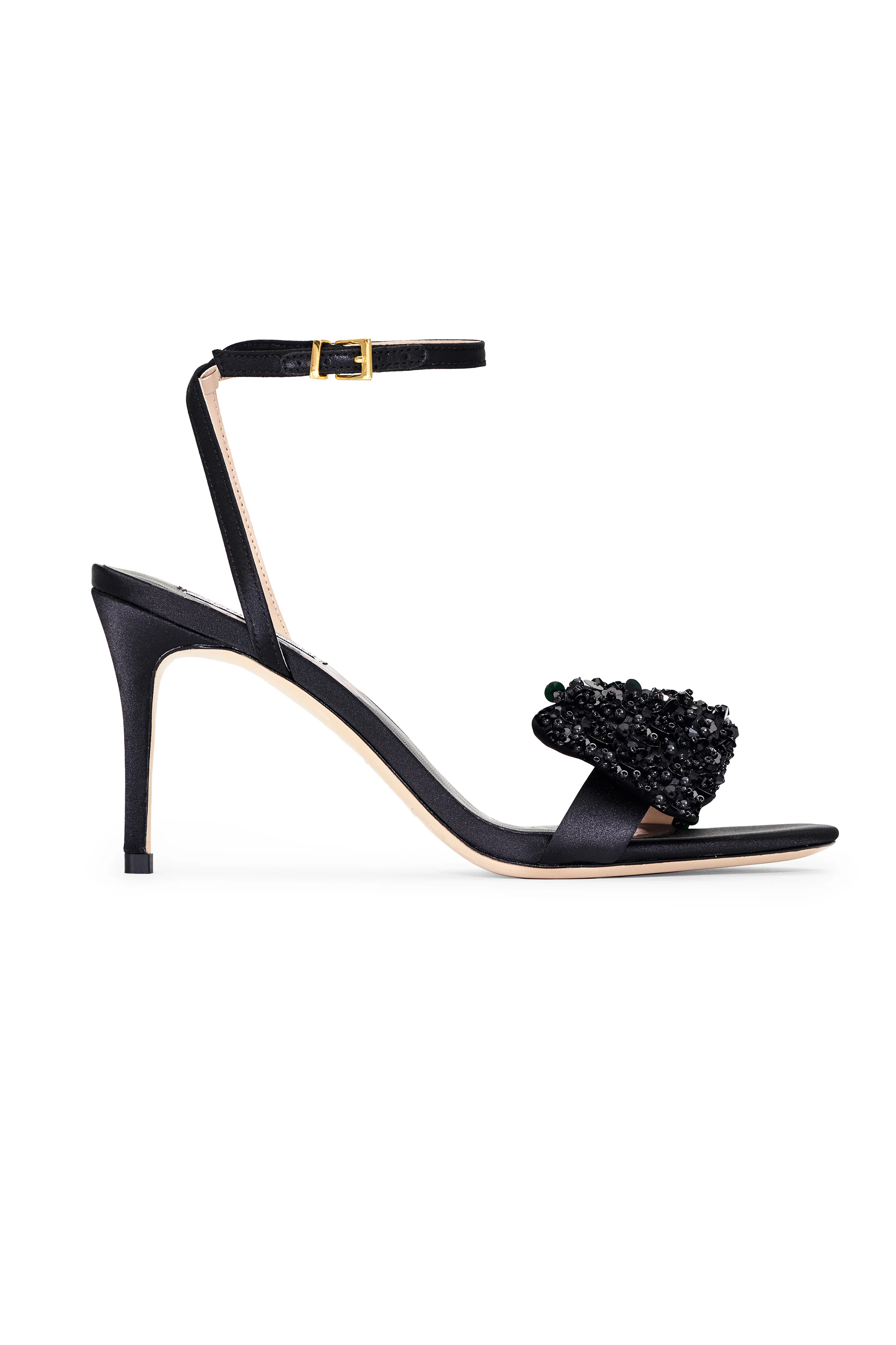 CHELSEA EMBELLISHED OBI-BOW OPEN TOE - BLACK - Image 4