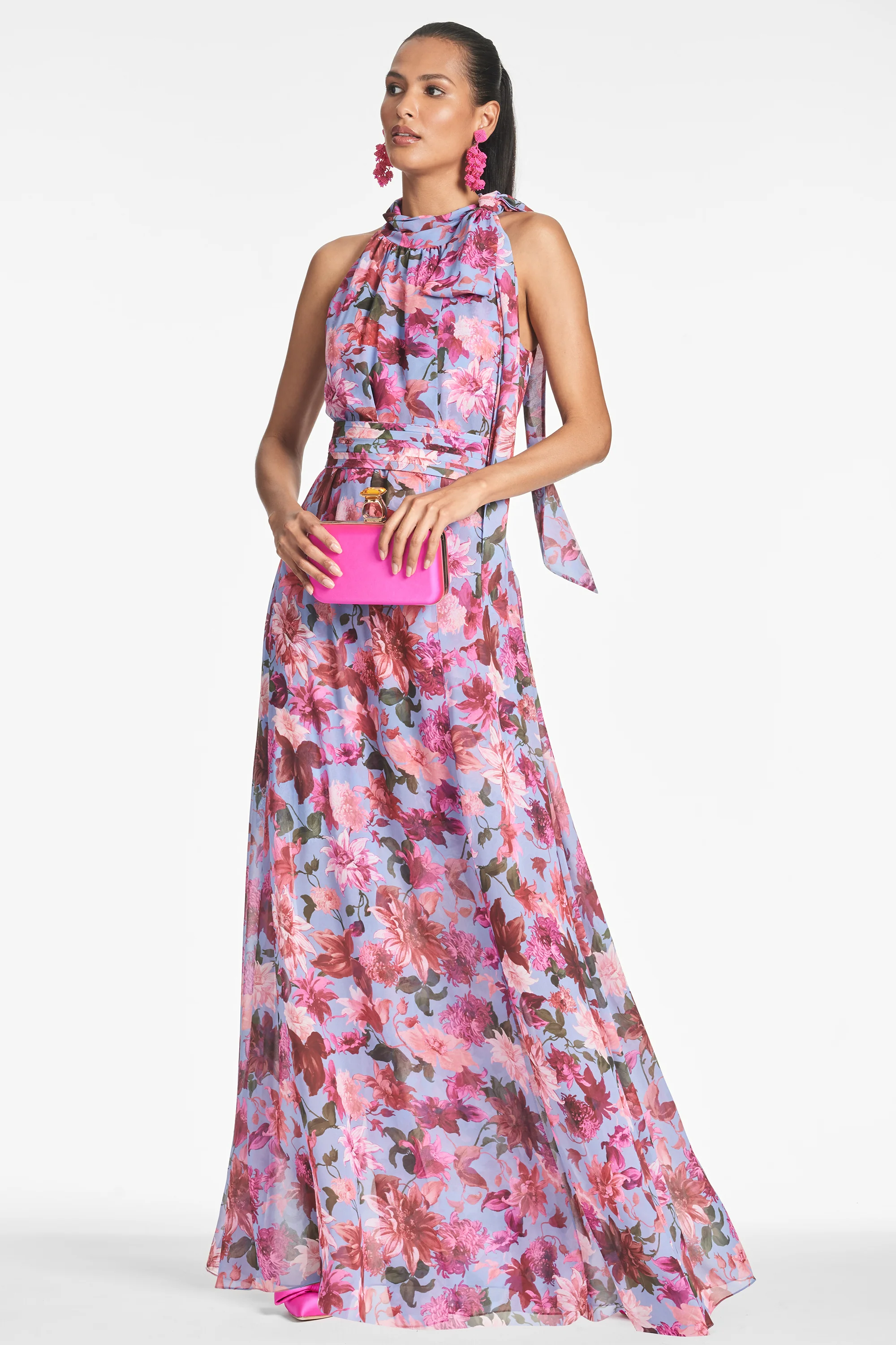 SELENA GOWN - PINK/PERIWINKLE DAHLIA - Image 3
