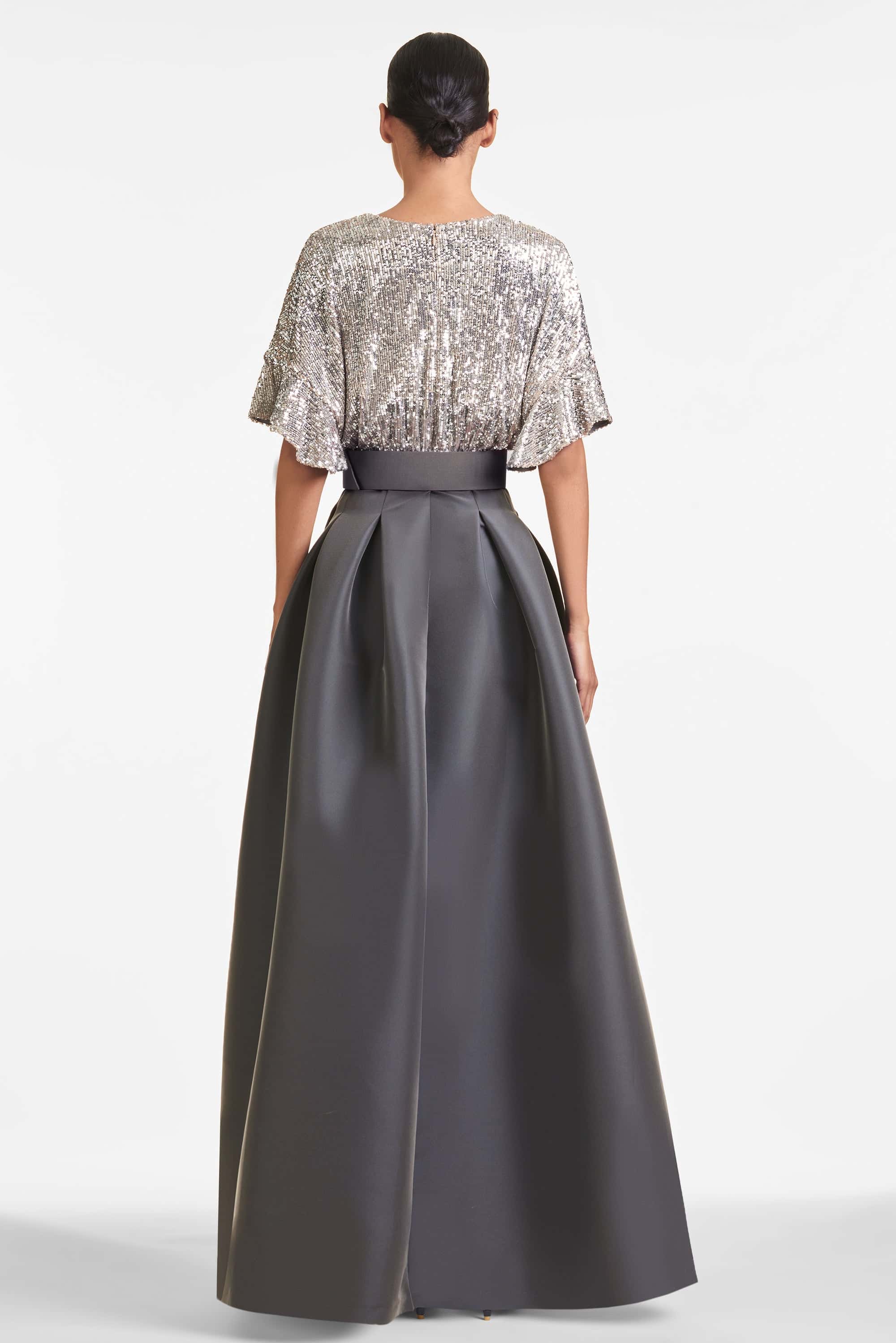 SIMONE GOWN - SILVER/CHARCOAL - Image 3